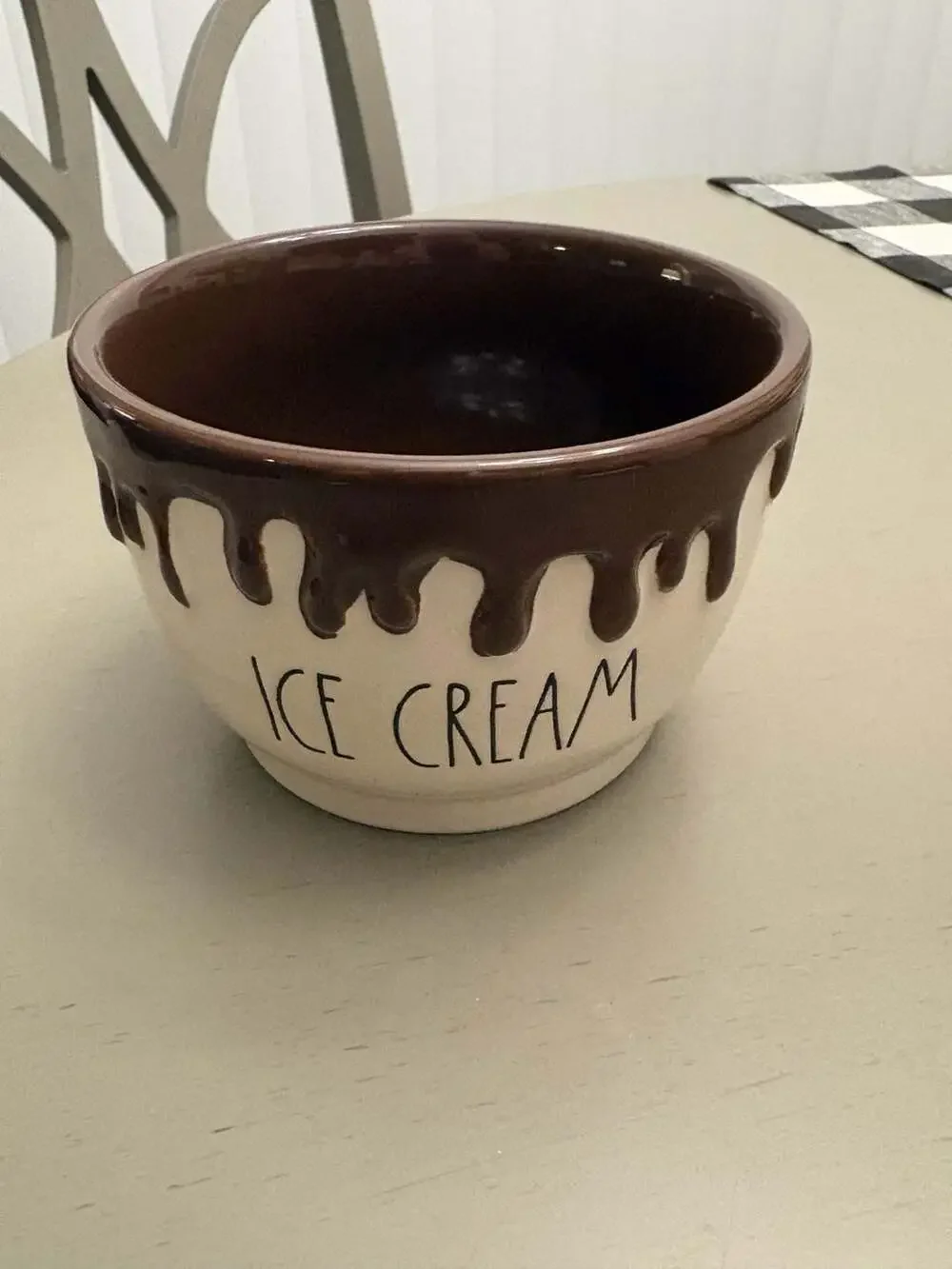 Rae Dunn Artisan Collection ICE CREAM Bowl with Chocolate Drip